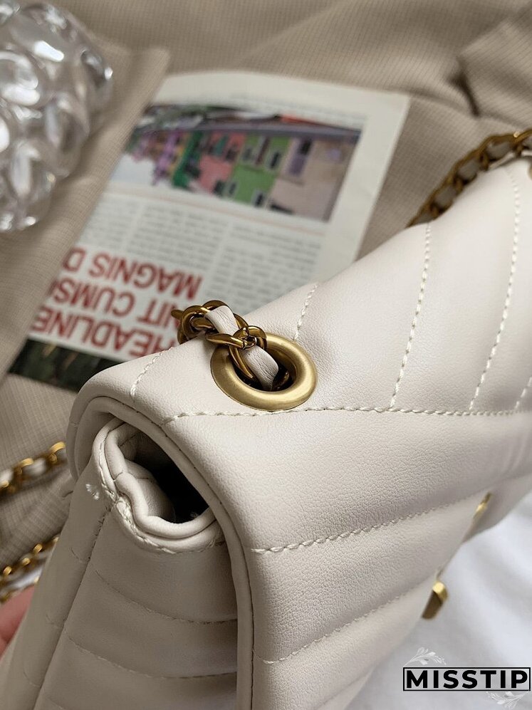 Stitch Detail Flap Shoulder Bag