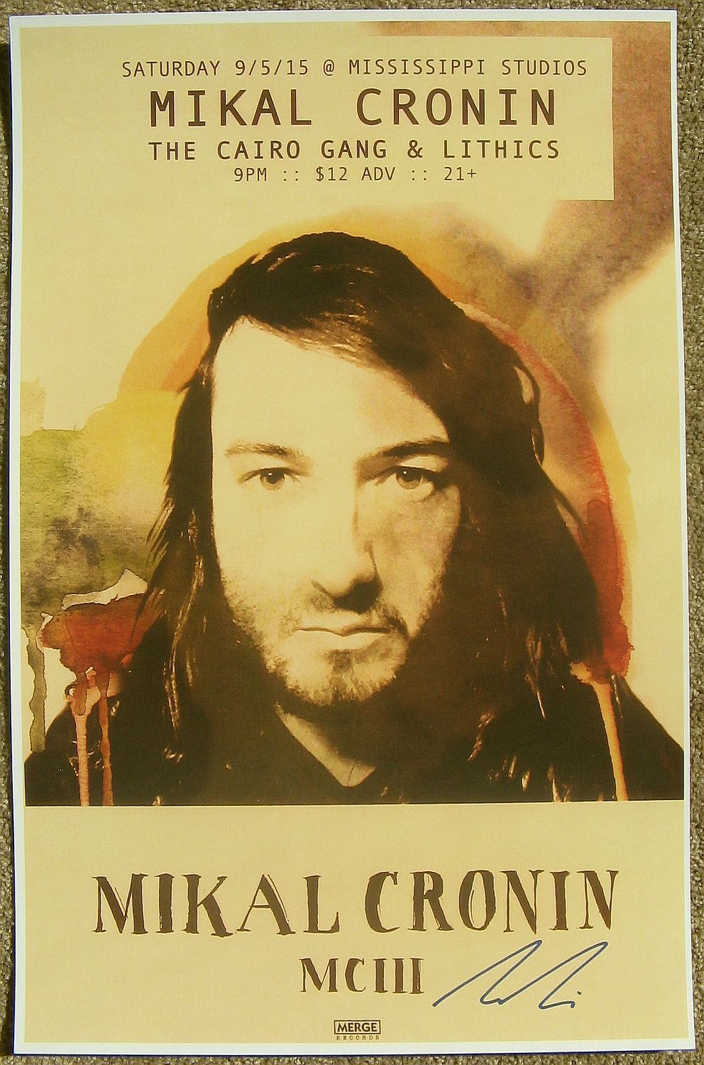 Signed MIKAL CRONIN Gig POSTER In-Person w/proof Autograph Concert TY SEGALL