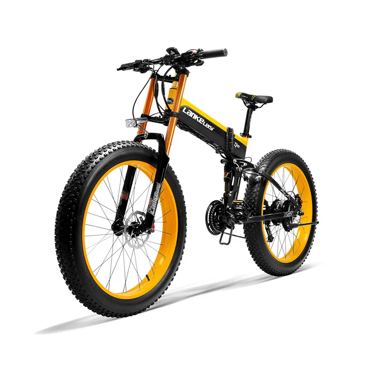 LANKELEISI T750 Plus Big front fork Electric Bike 26*4.0 Inch Fat Tire 1000W Motor 40Km/h Max Speed 48V 17.5Ah Battery 100KM Range Shimano 27-Speed 180KG Max Load