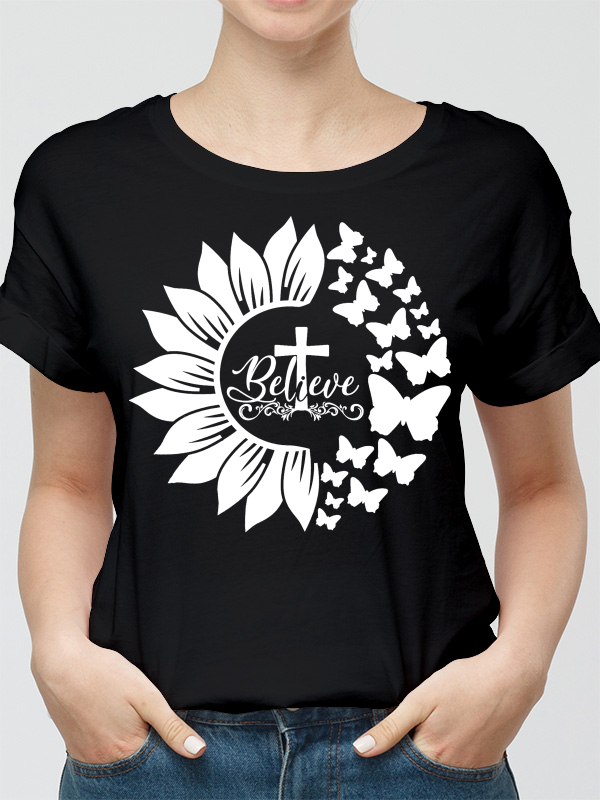 Sunflower Believe Women's Short Sleeve T-Shirt - 1