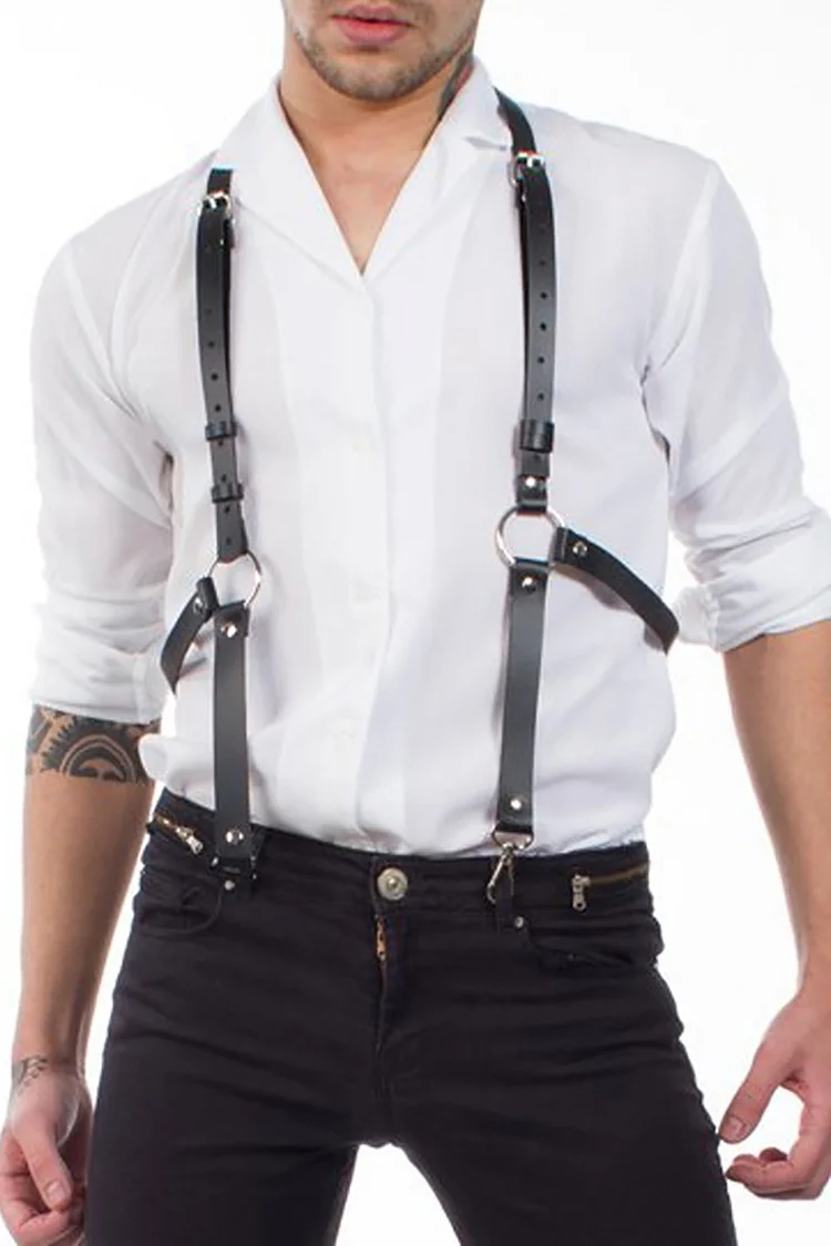PU Leather Gothic Straps Adjustable Buckle Body Harness