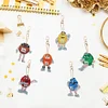 6pcs/set DIY Diamond Painting Chocolate Beans Keychains Kit