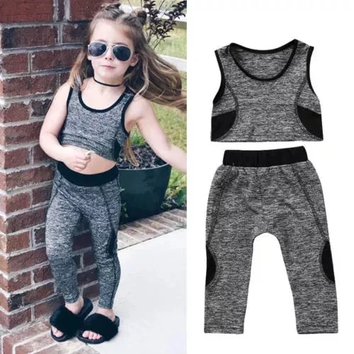 Exquisite Girls Sleeveless Tops Pants Outfit