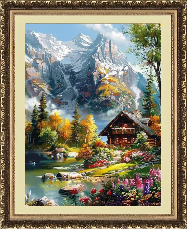 Spring And Summer Landscape 11CT/14CT Stamped Cross Stitch 45*60CM