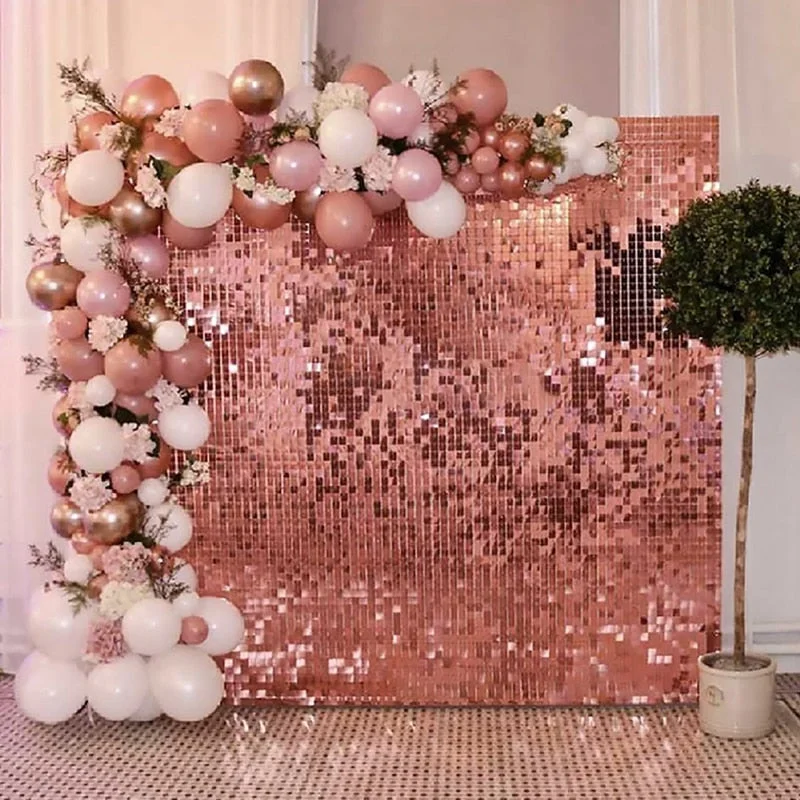 Party Background Curtain Glitter Backdrop Wedding Decoration Baby Shower Adult Kids Birthday Party Wall Sequin Foil Curtain 2x1M