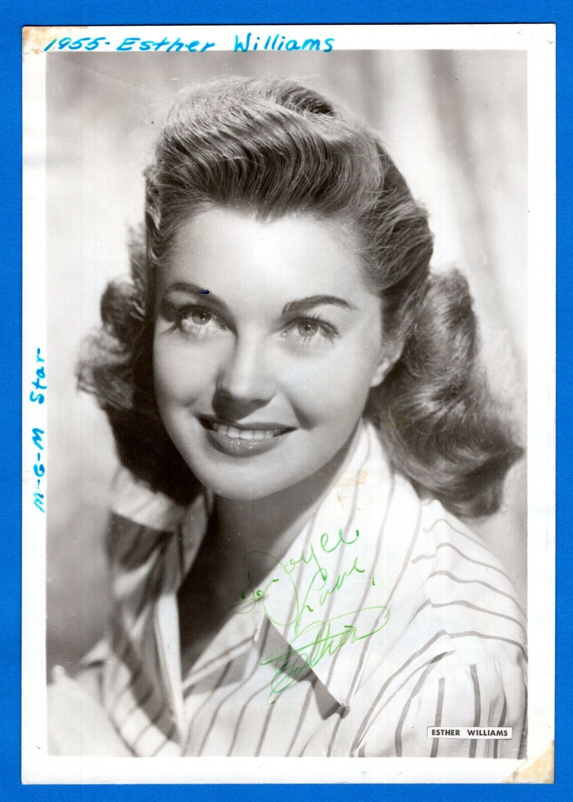 Esther Williams Actress Hand Signed Autograph 5x7 Vintage Photo Poster painting