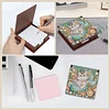 Wooden DIY White Cat Diamond Painting Kit Note Box with 160 Papers for Office