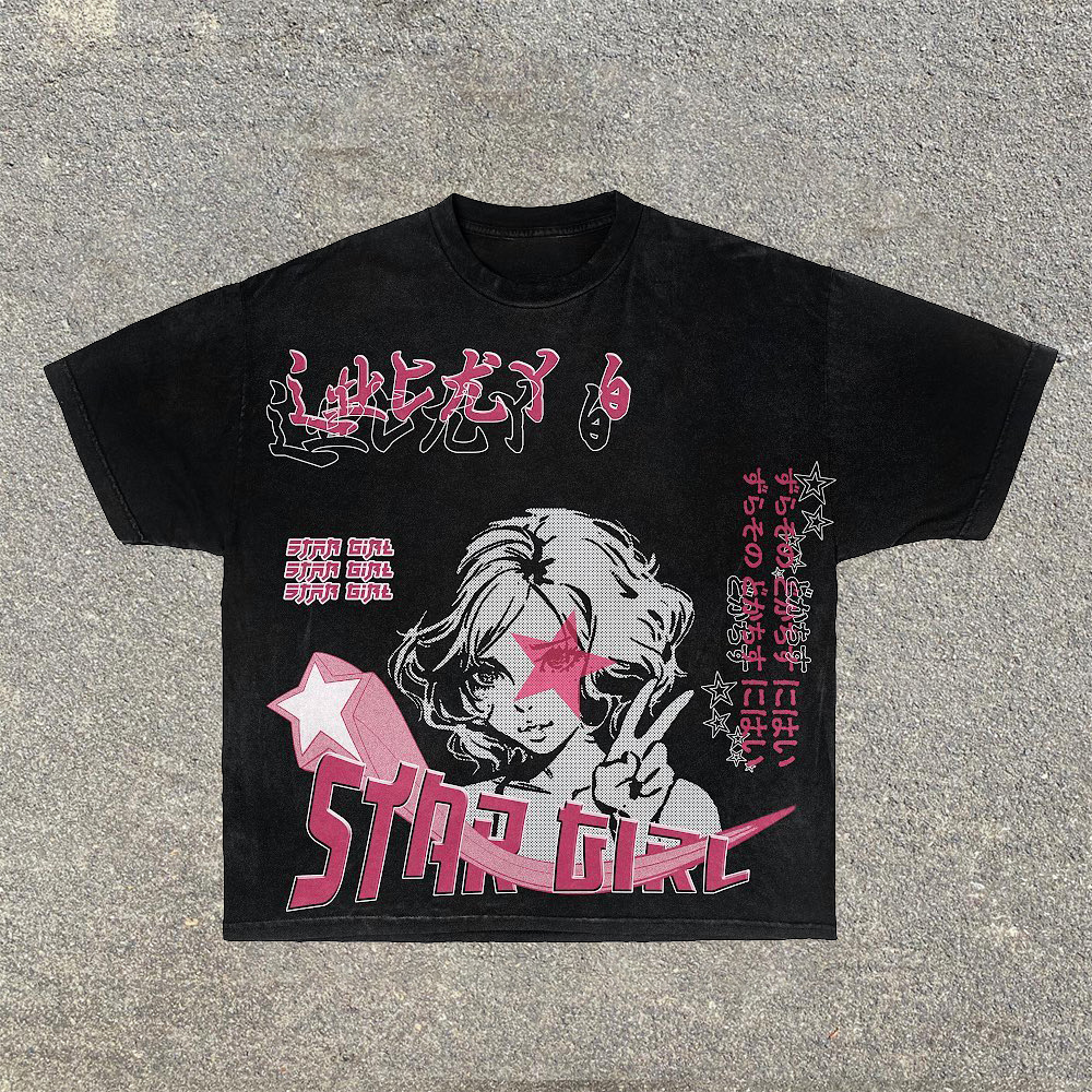 Retro fashion brand printed street T-shirt