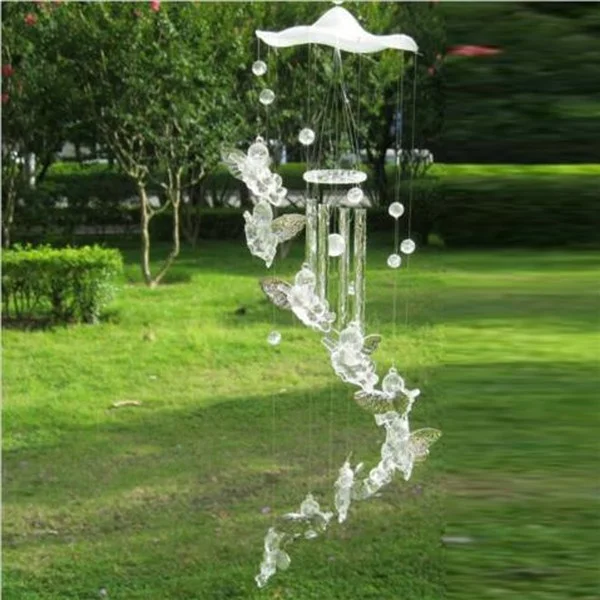 Guardian Angel Metal Aluminum Tubes Bell Wind Chime Home Garden Decoration Gift Gold Silver