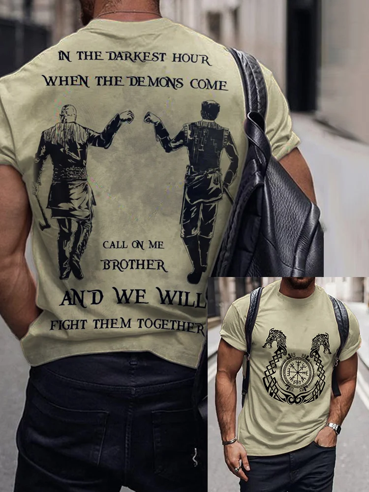 Comstylish Men's In the Darkest Hour We Will Fight Together T Shirt