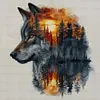 Silhouette Wolf - 14CT Counted Cross Stitch - 45*45cm - Animal