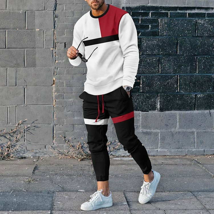 Men's Personalized Top And Pants Two Piece Set