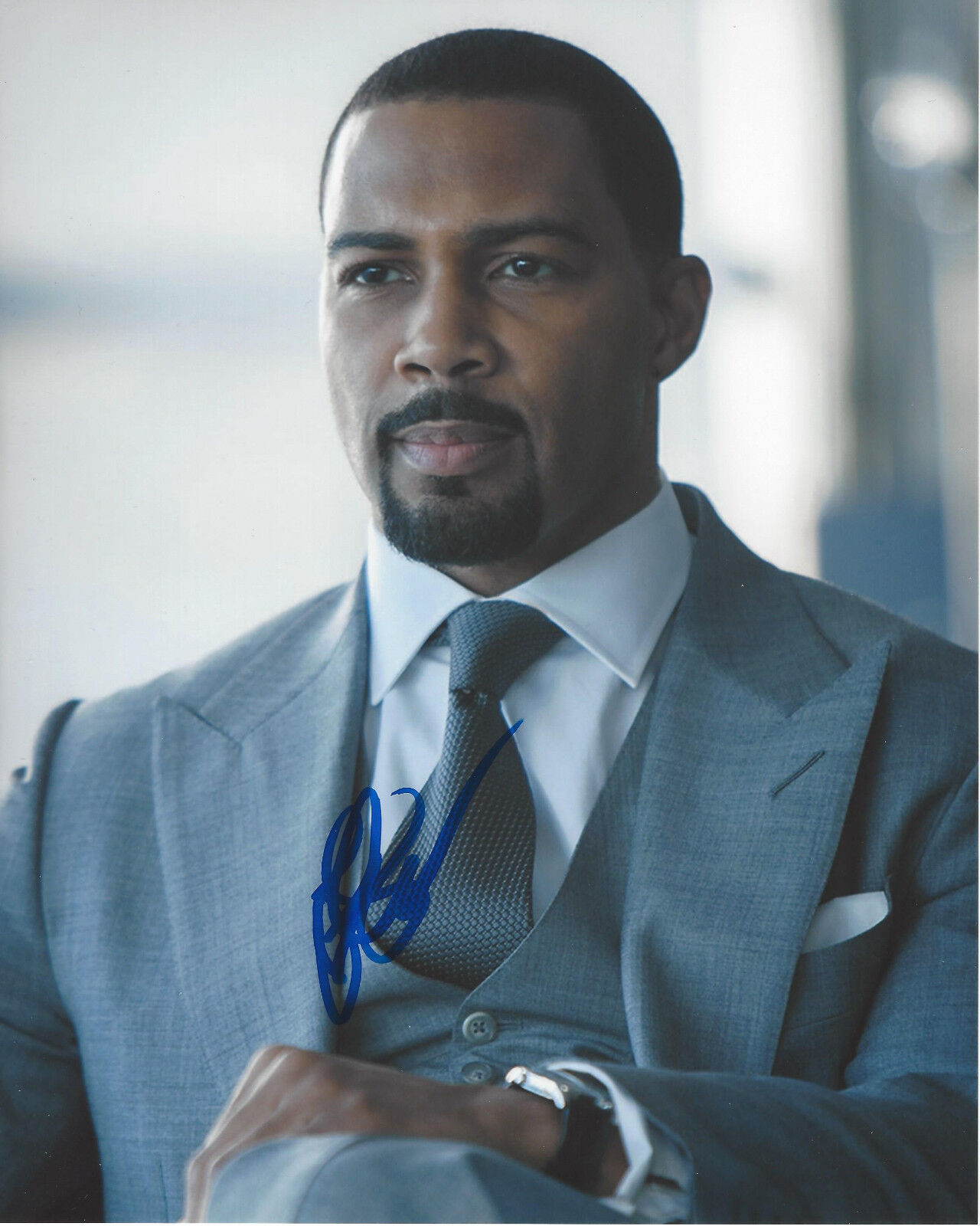 OMARI HARDWICK SIGNED AUTHENTIC 'POWER' GHOST 8X10 Photo Poster painting E w/COA ACTOR