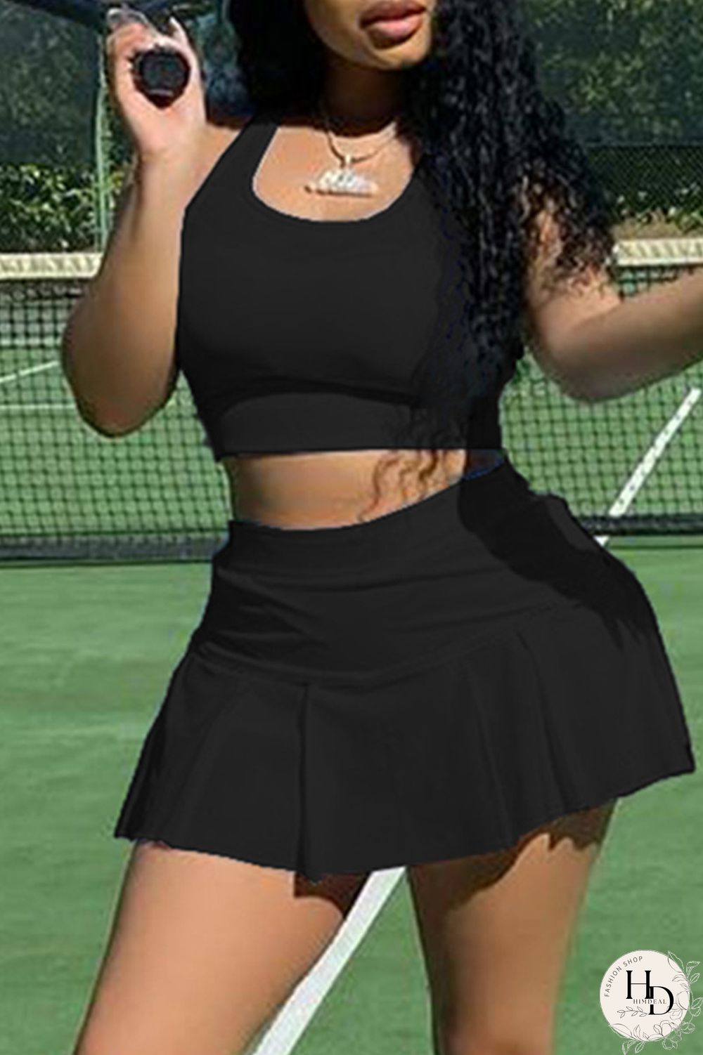 Red Casual Sportswear Solid Basic U Neck Sleeveless Two Pieces