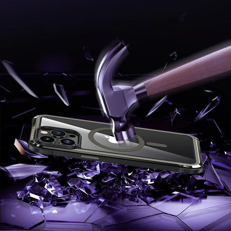 Suitable For iPhone 13/14 Series Stainless Steel Metal Frame Magnetic Phone Case