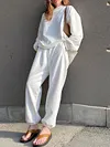 Home Wear Long Sleeves Harem Pants Suits