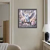 Owl And White Rose-Full Round Diamond Painting 30*30CM