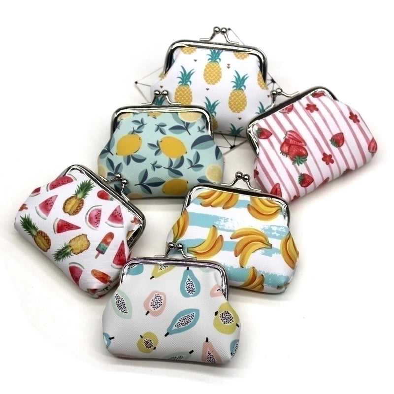 Women's Fruit Pu Leather Buckle Coin Purses