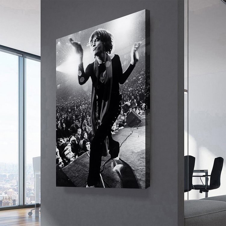 The Rolling Stones Mick Jagger performs in 1969 Canvas Wall Art MusicWallArt