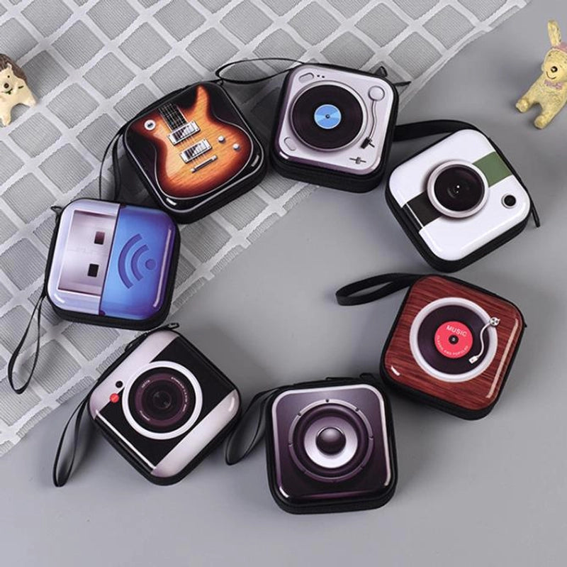 Unisex Guitar Tinplate Zipper Coin Purses