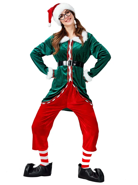 Christmas Costume Color Block Christmas patterm 6 Piece Sets Holidays  Costume Novameme