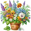 Flower DIY Special Shape Double sided Print Clear Diamond Art Kit Wooden Framed Diamond Painting Kit(22x22cm)