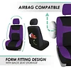 FH Group Full Set Car Seat Covers Cloth, Universal Fit combo, Set with Steering Wheel Cover and Seat Belt Pad fits Most Cars, SUVs, Trucks Purple