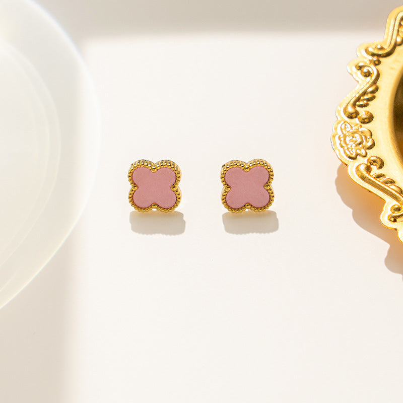 Moderate Luxury Letter Number Flower Stainless Steel 18K Gold Plated Necklaces