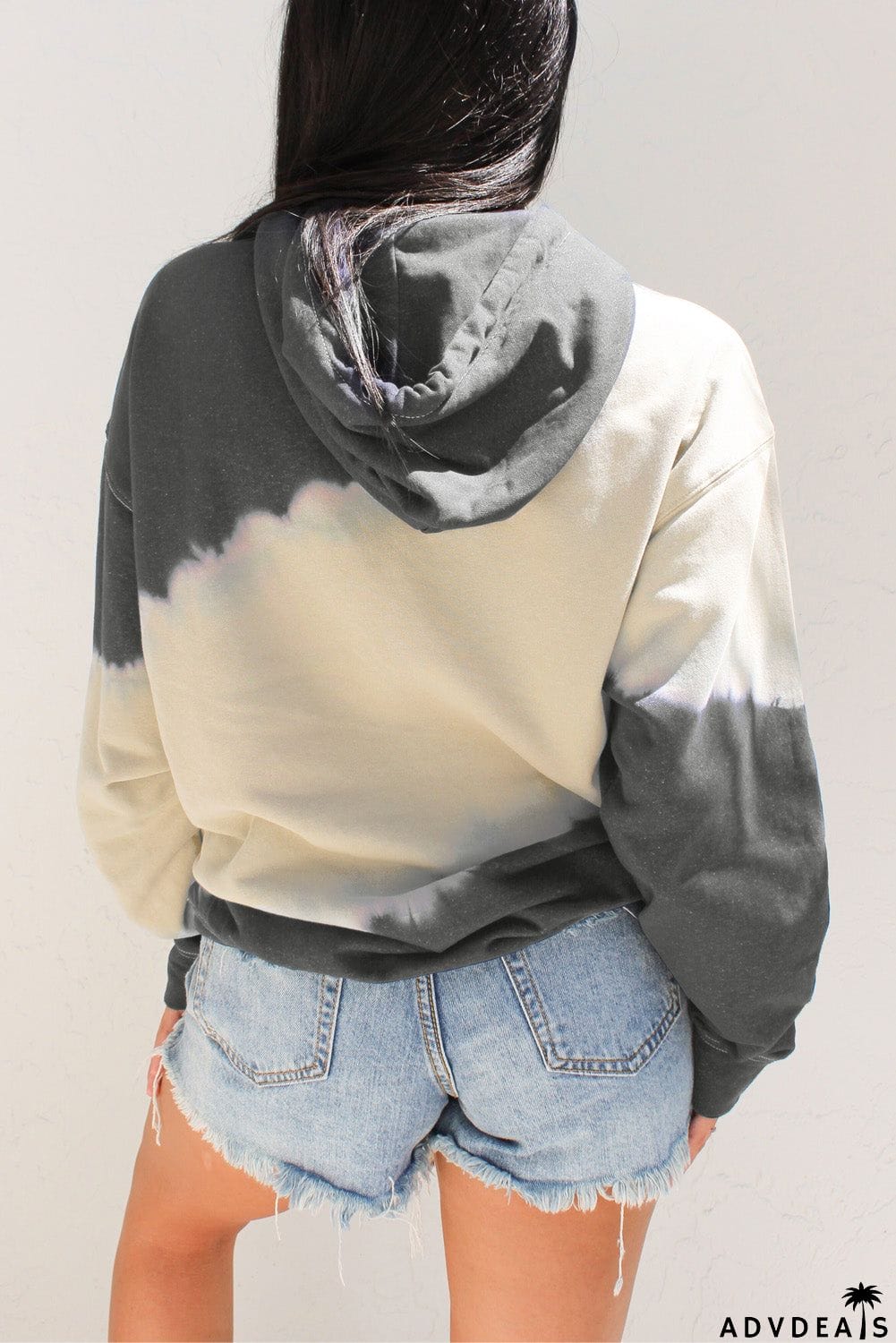 Hooded Tie Dye Print Pocket Casual Sweatshirt