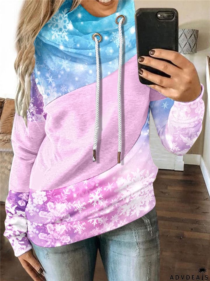 Casual Fashion Printed Long Sleeve Christmas Hoodie