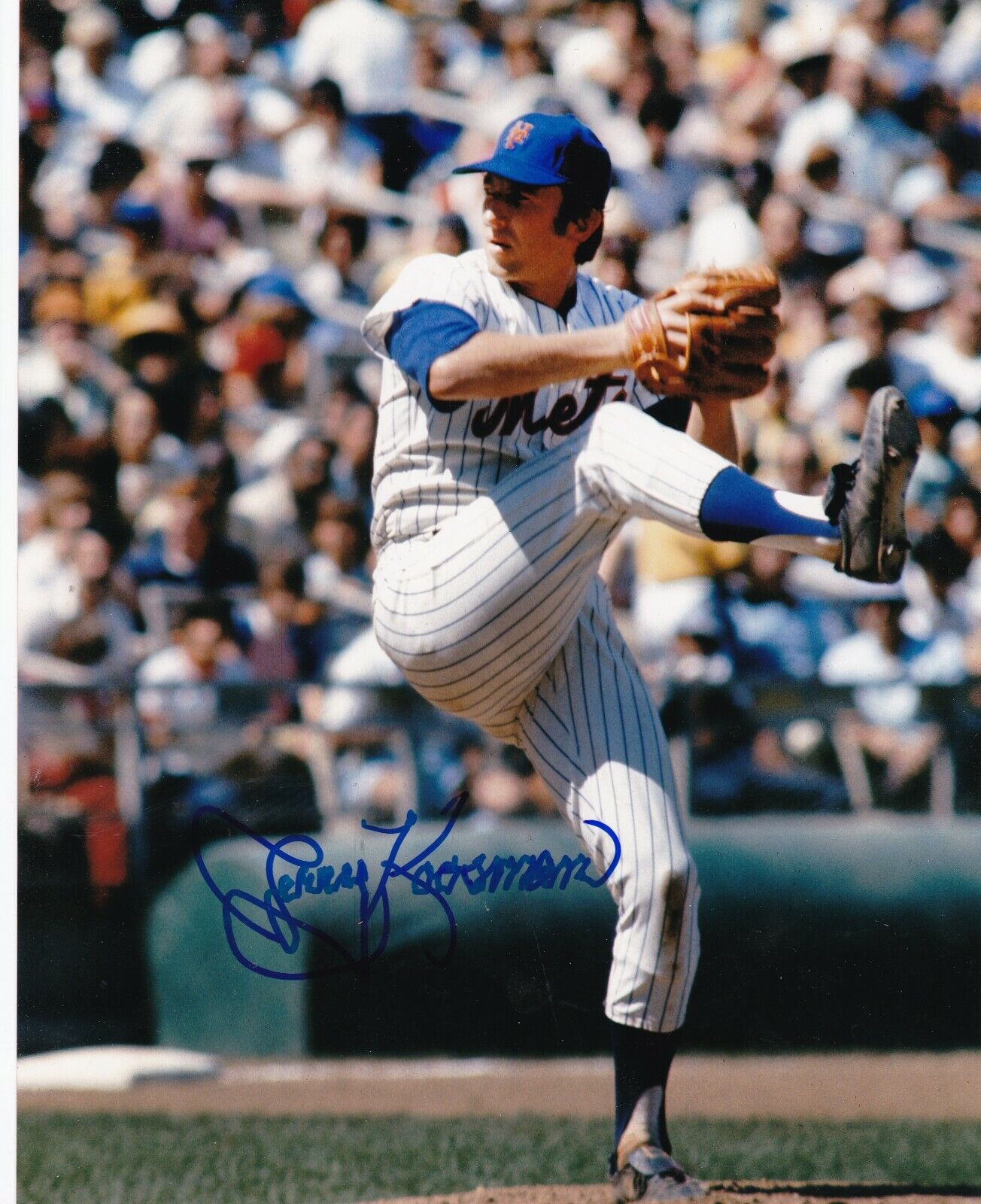 JERRY KOOSMAN NEW YORK METS ACTION SIGNED 8x10