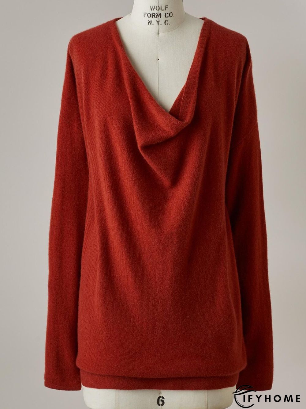 Solid Casual Cowl Neck Tunic Top | IFYHOME