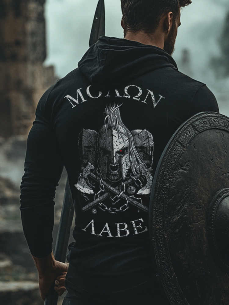 Spartan Style Warrior Totem Vintage Unisex Casual Sports Hoodie / Rvogue / Rvogue