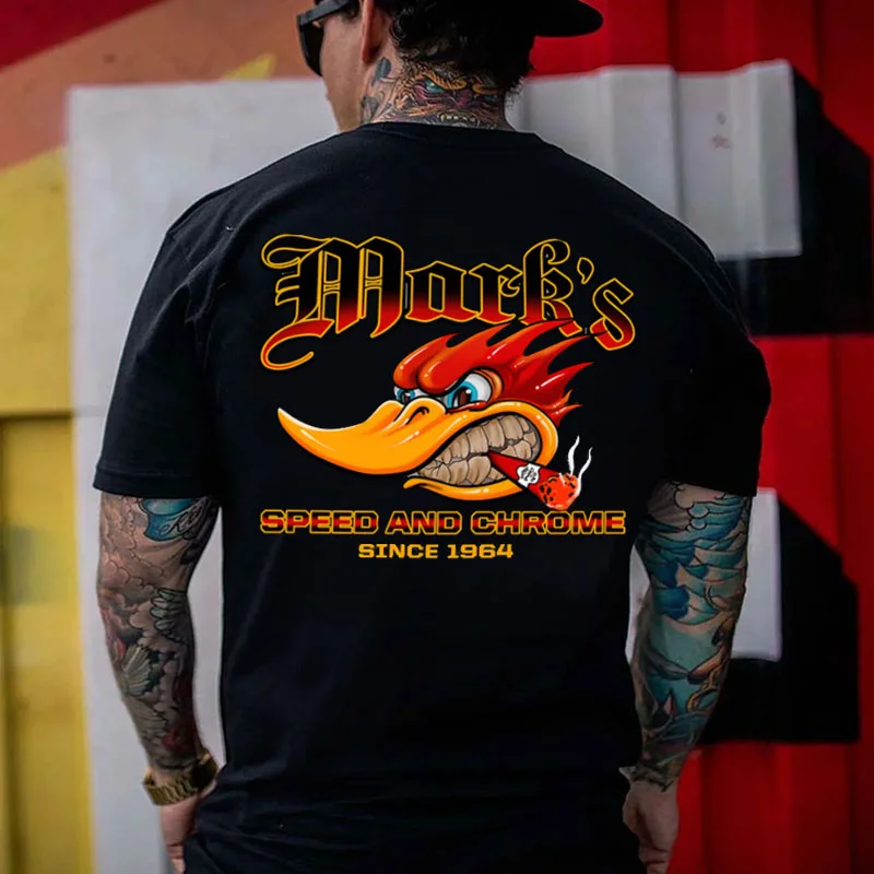 MARK'S SPEED AND CHROME Hot Rod Bird Print Men's T-shirt