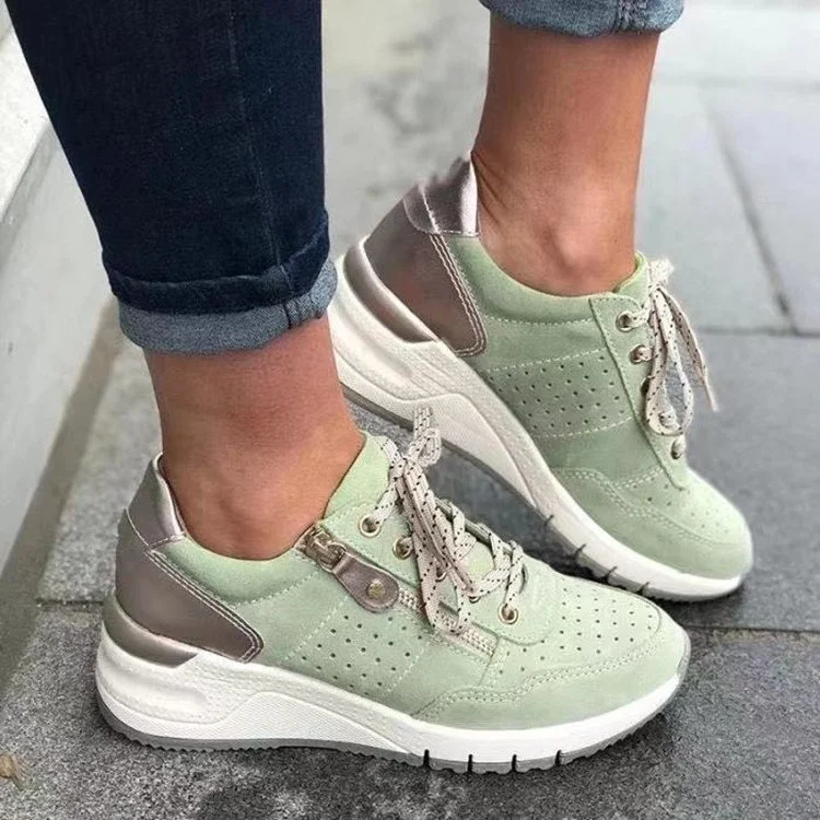 Qengg Qengg Fashion Sneakers Women's 2024 Spring And Autumn New Thick Bottom Wear Shallow Casual Shoes Women