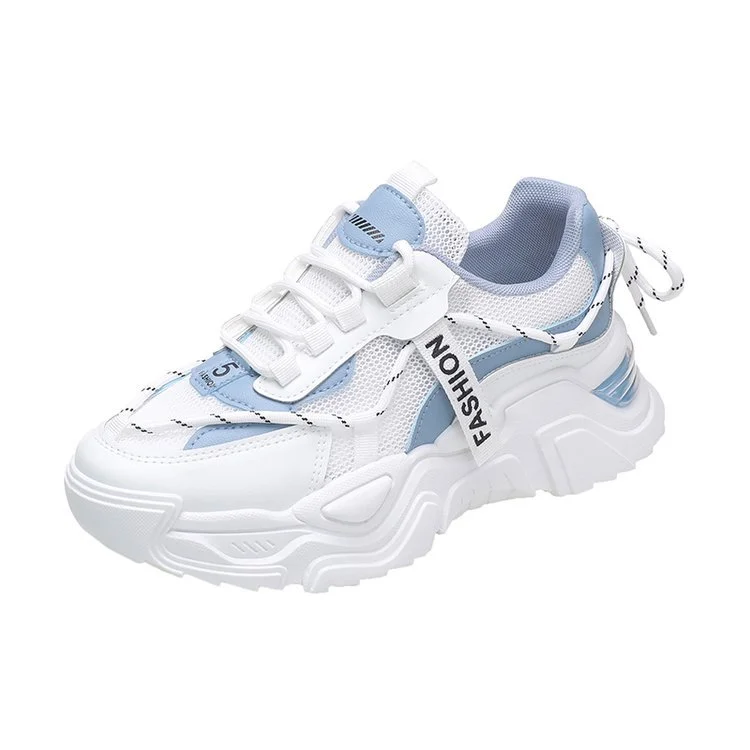 Churchf Churchf Women's Shoes Spring Breathable Sports Leisure Shoes Hong Kong Wind Dad Shoes Ins Tide Thick Platform Increased Net Surface 2023 New Style