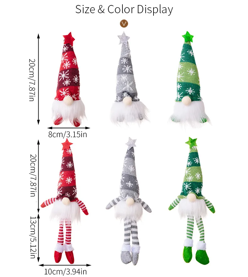 Tegooe Luminous Christmas Gnome Plush Doll - LED Lighted Faceless Decor