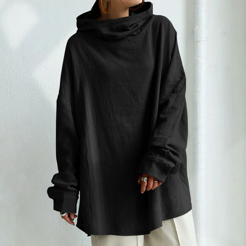 ZANZEA Oversized Tops Fashion Women Hoodies Long Sleeve Blouse Autumn Pullover Casual Hooded Sweatshirt Loose Solid Shirt 2022