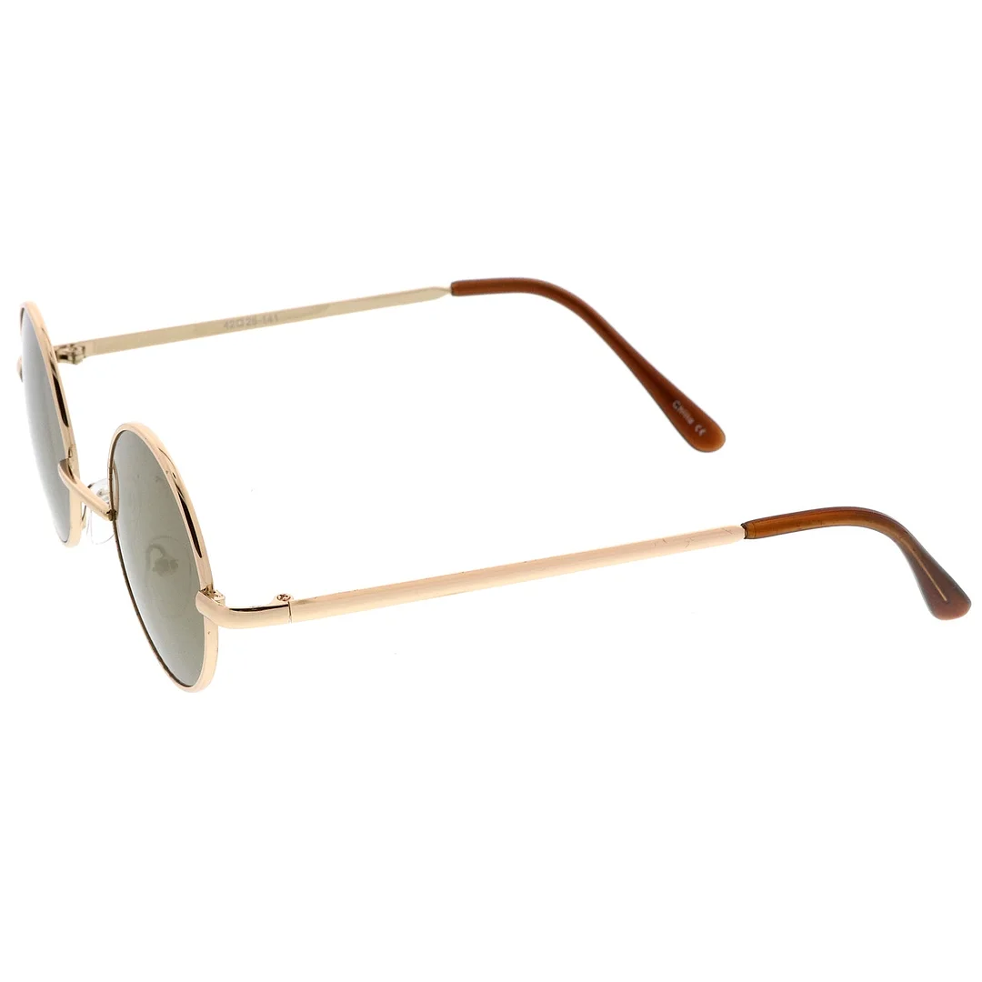 Lennon Style Round Circle Metal glasses with Color Mirror Lens