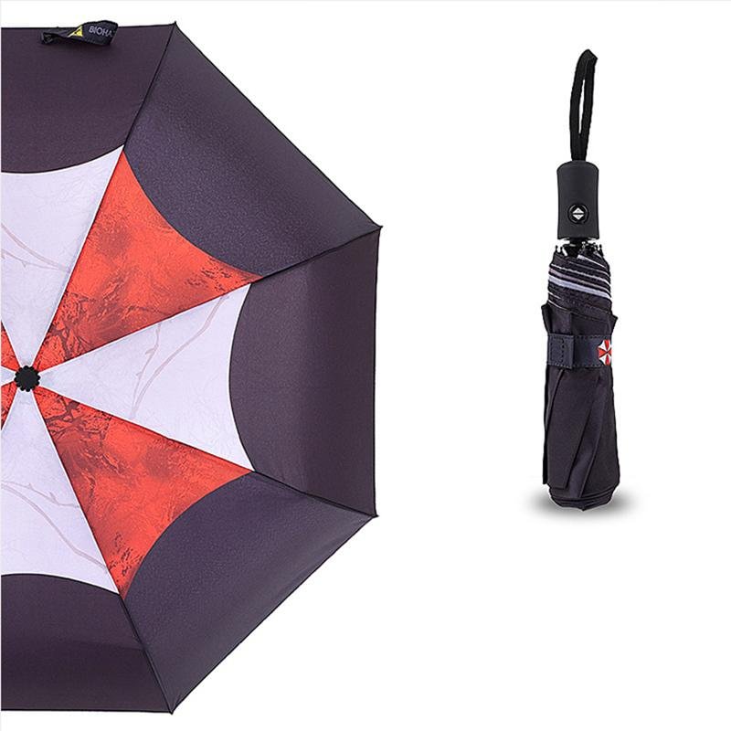 Resident Evil Village Automatic Folding Umbrella Windproof Water-Resistant Compact Travel Umbrella