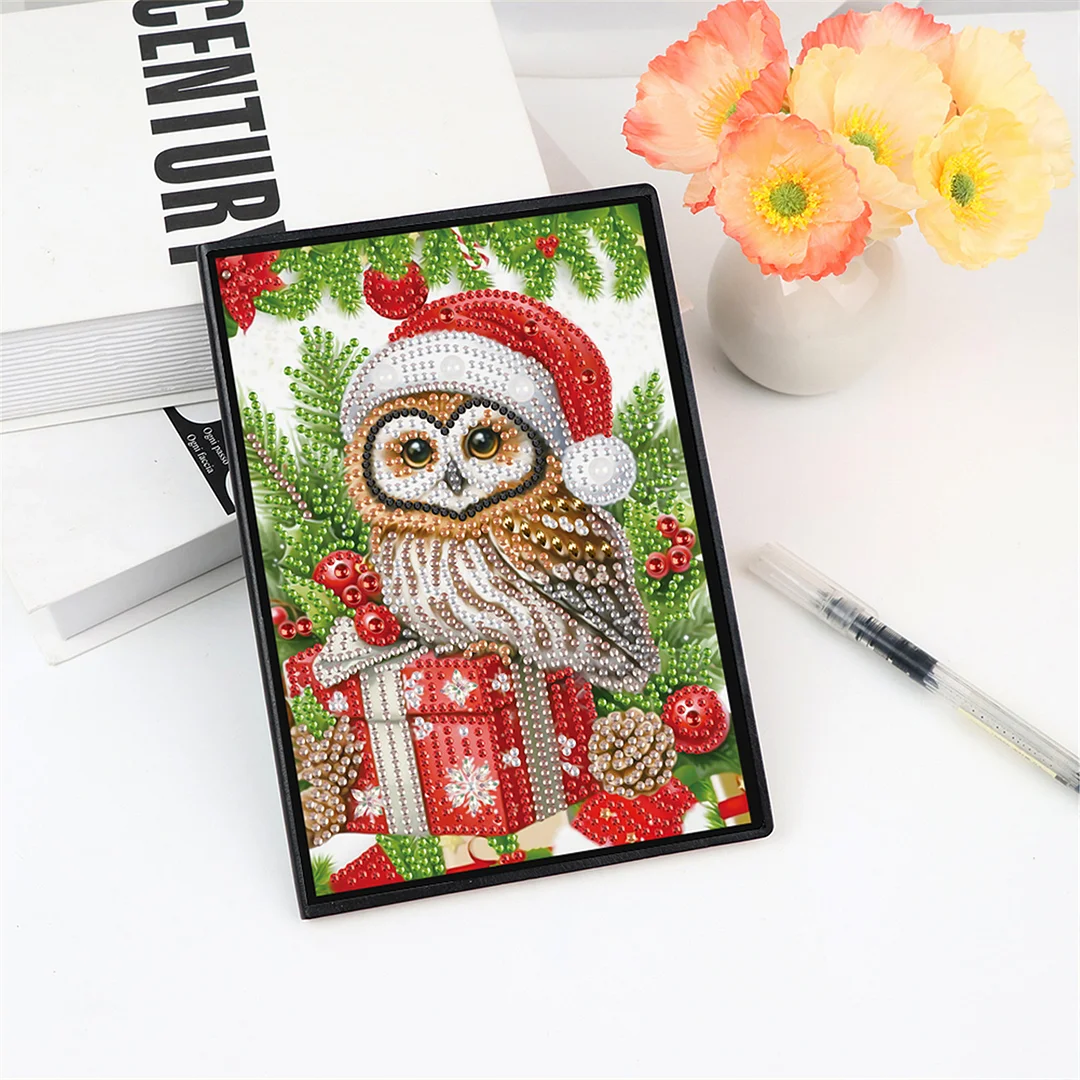 2pcs Xmas Animals Partial DIY 50 Pages A5 Diamond Painting Notebook for Study