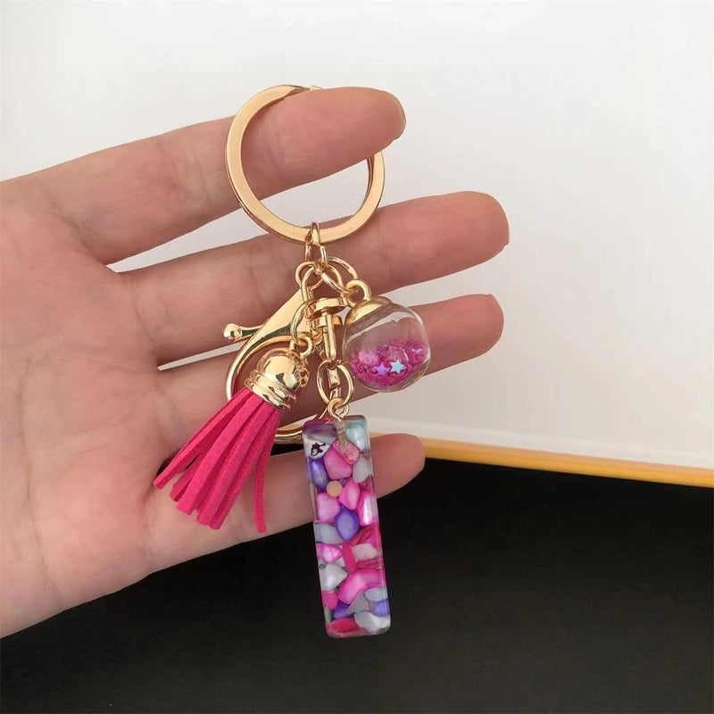 Minimalist Commute Letter Resin Unisex Bag Pendant Keychain
