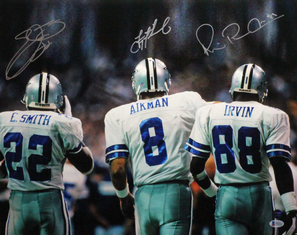 Autographed Dallas Cowboys Triplets 16x20 Photo Poster painting- Beckett *Silver