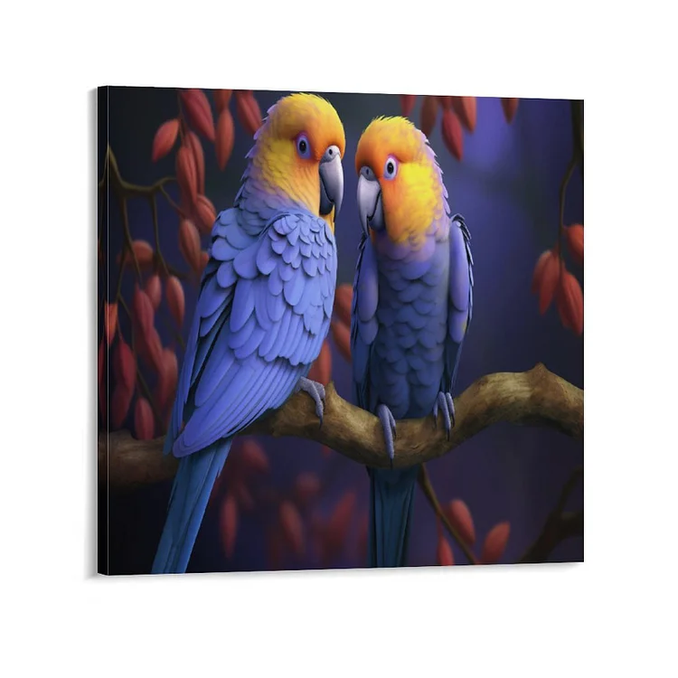 3 Panel Hanging Posters Square CUTE BIRDS   customized, personalized, gift