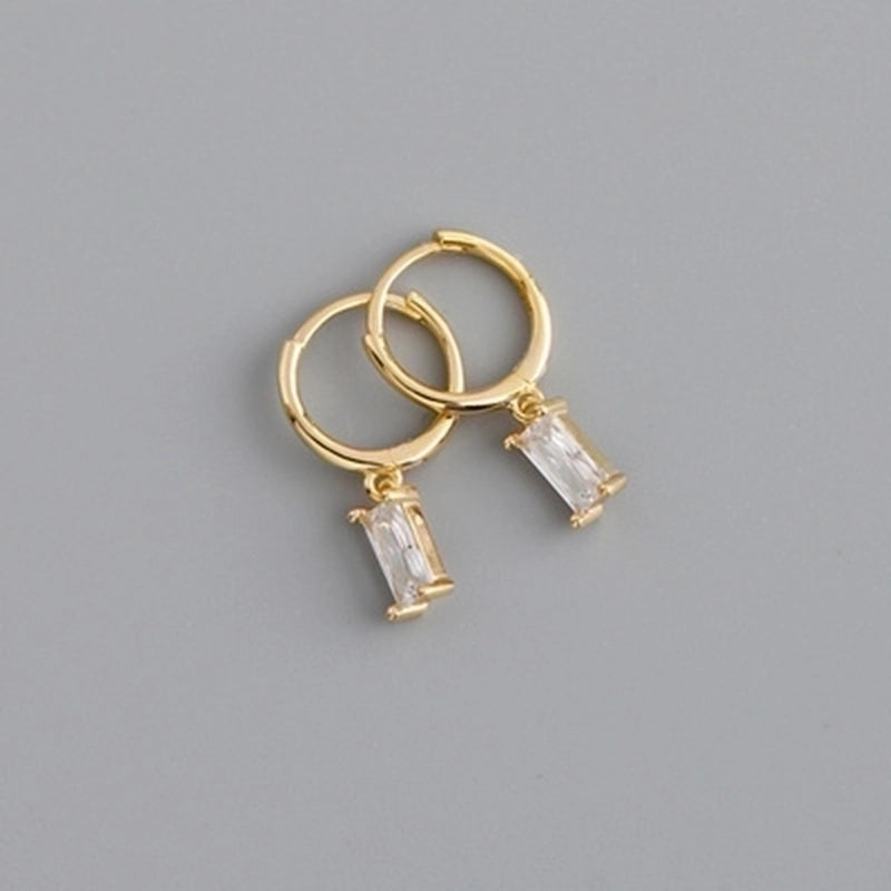 1 Pair Minimalist Geometric Plating Copper Drop Earrings