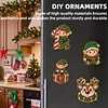 6PCS  Elf Reindeer DIY Pearl Diamond Painting Christmas Fridge Magnets, Sparkling Rhinestone Refrigerator Magnet Craft Kit for Home Decor & Gifts