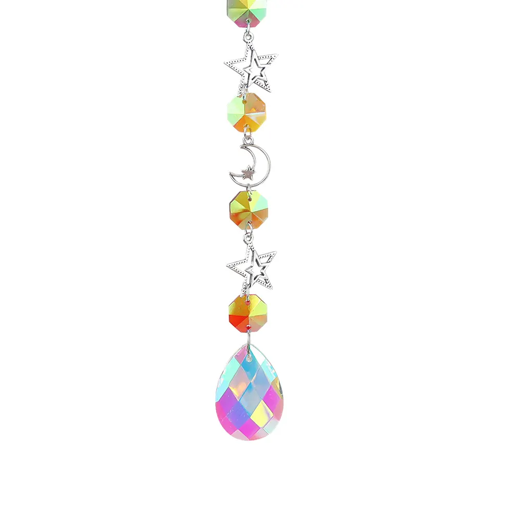Crystal Windchime Ornament Feather Butterfly Hanging Pendant (Silver 11)