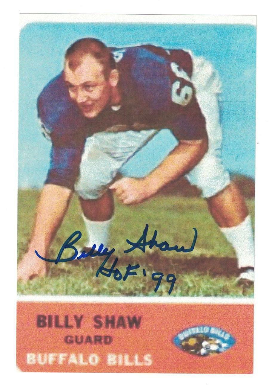 Billy Shaw Signed Autographed 4 x 6 Photo Poster painting Buffalo Bills HOF 99 C