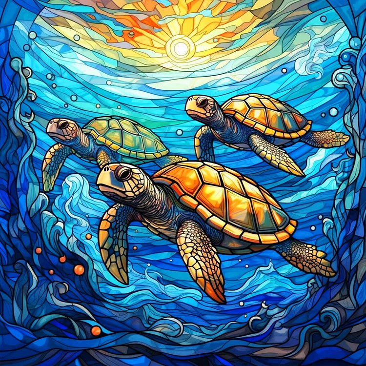 Full Round Diamond Painting - Glass Art - Animals 30*30CM