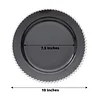 10 Pack | 10" Black / Silver Beaded Rim Plastic Dinner Plates, Disposable Round Party Plates